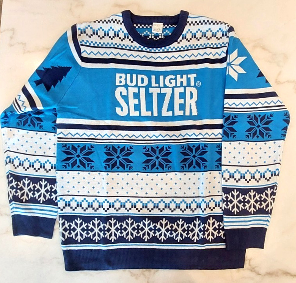 Bud Light Seltzer Beer Holiday Christmas Acrylic Sweater Size Extra Large XL New